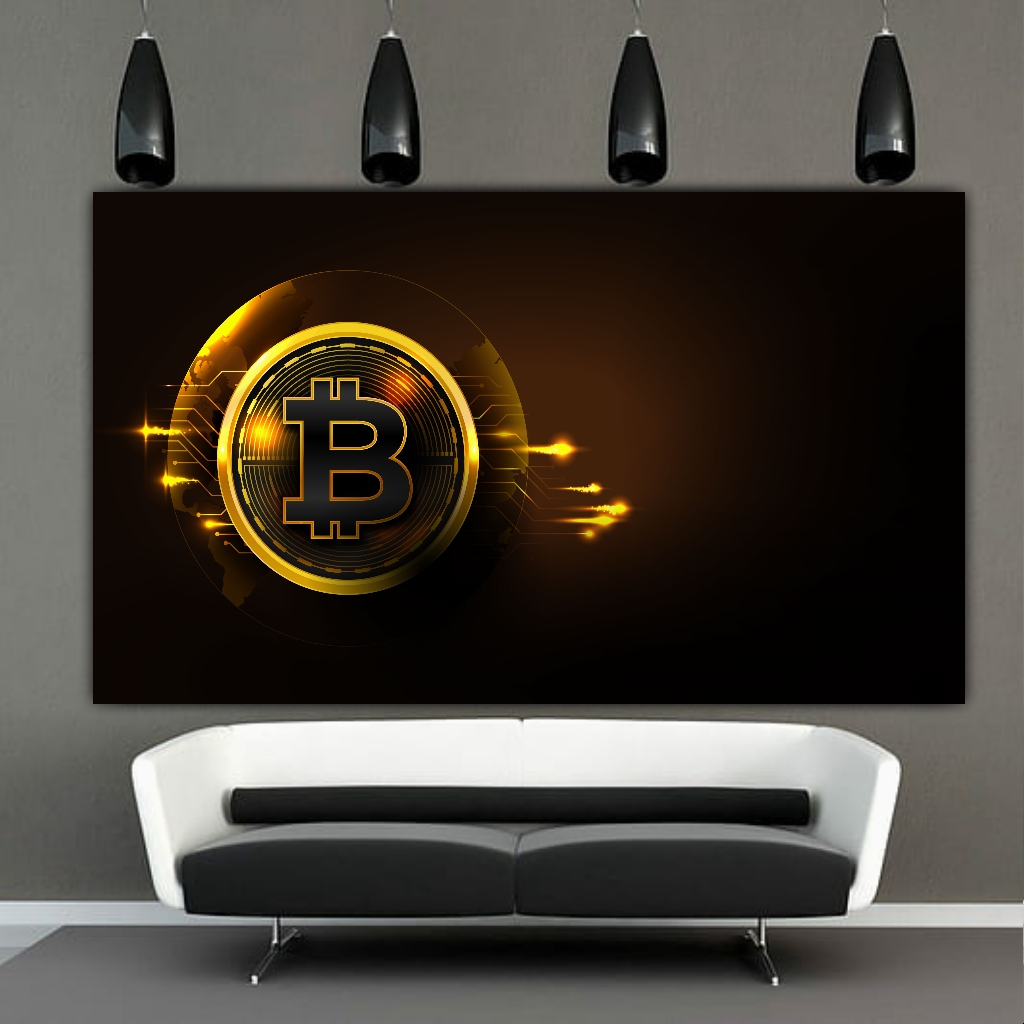 تابلو بوم طرح ارز دیجیتال مدل بیت کوین کد SDB4803