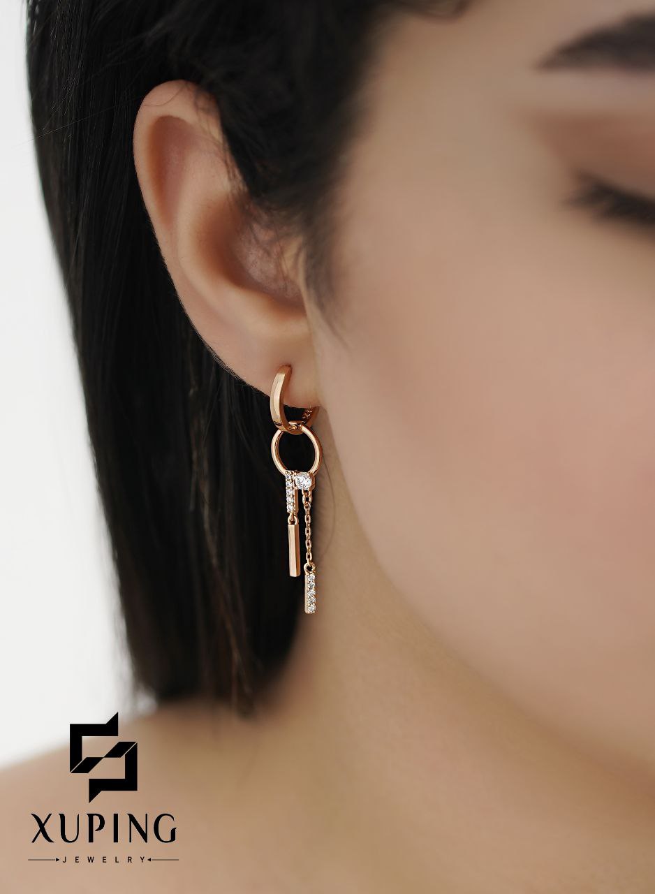 گوشواره ژوپینگ اصل با روکش طلا(18-24عیار) کد XIPE76