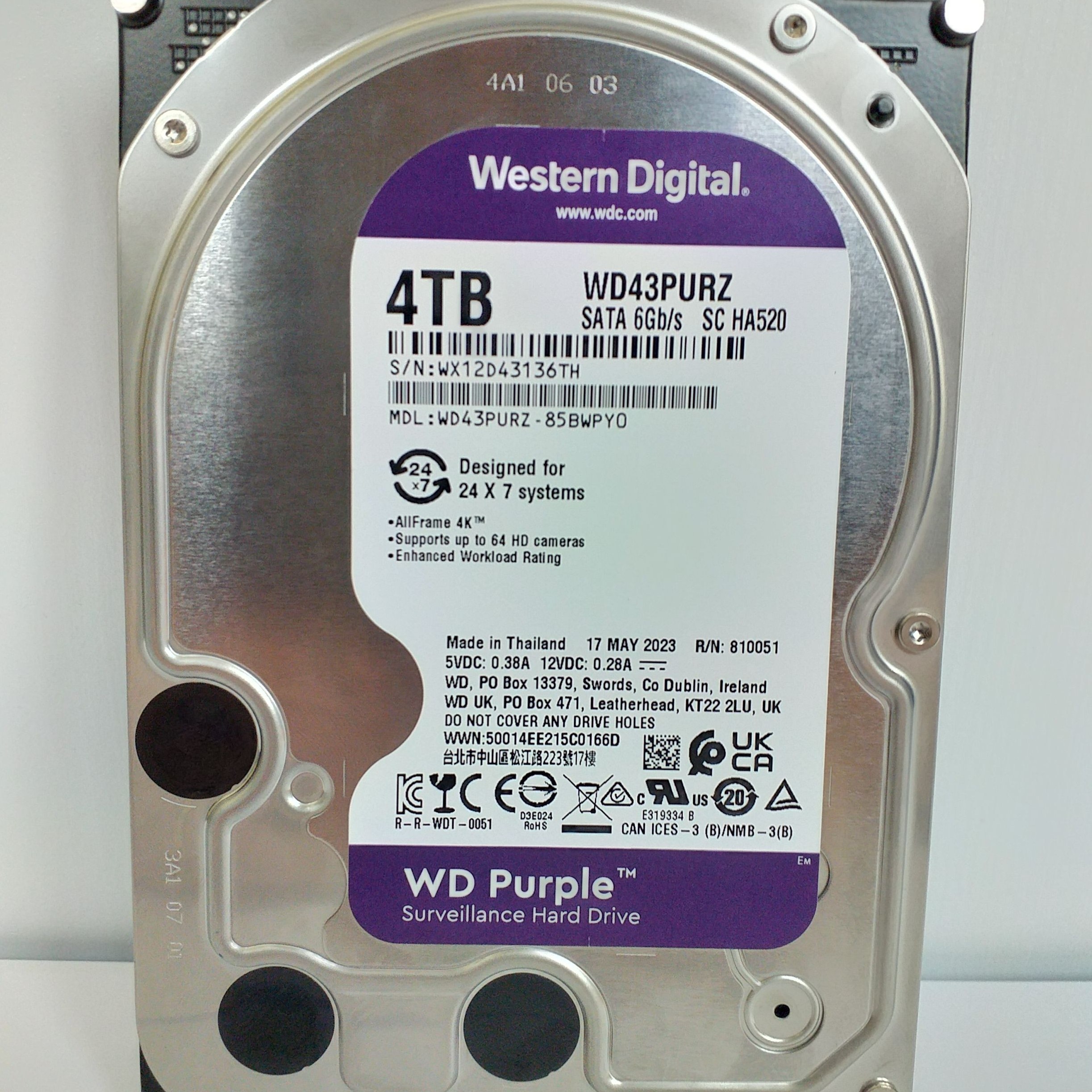 هارد 4ترابایت اینترنال western Digitalبنفش با گارانتی اصلی