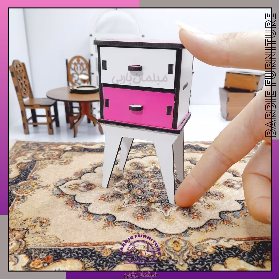 ماکت چوبی میز کنار سالنی عروسک مدل t23
