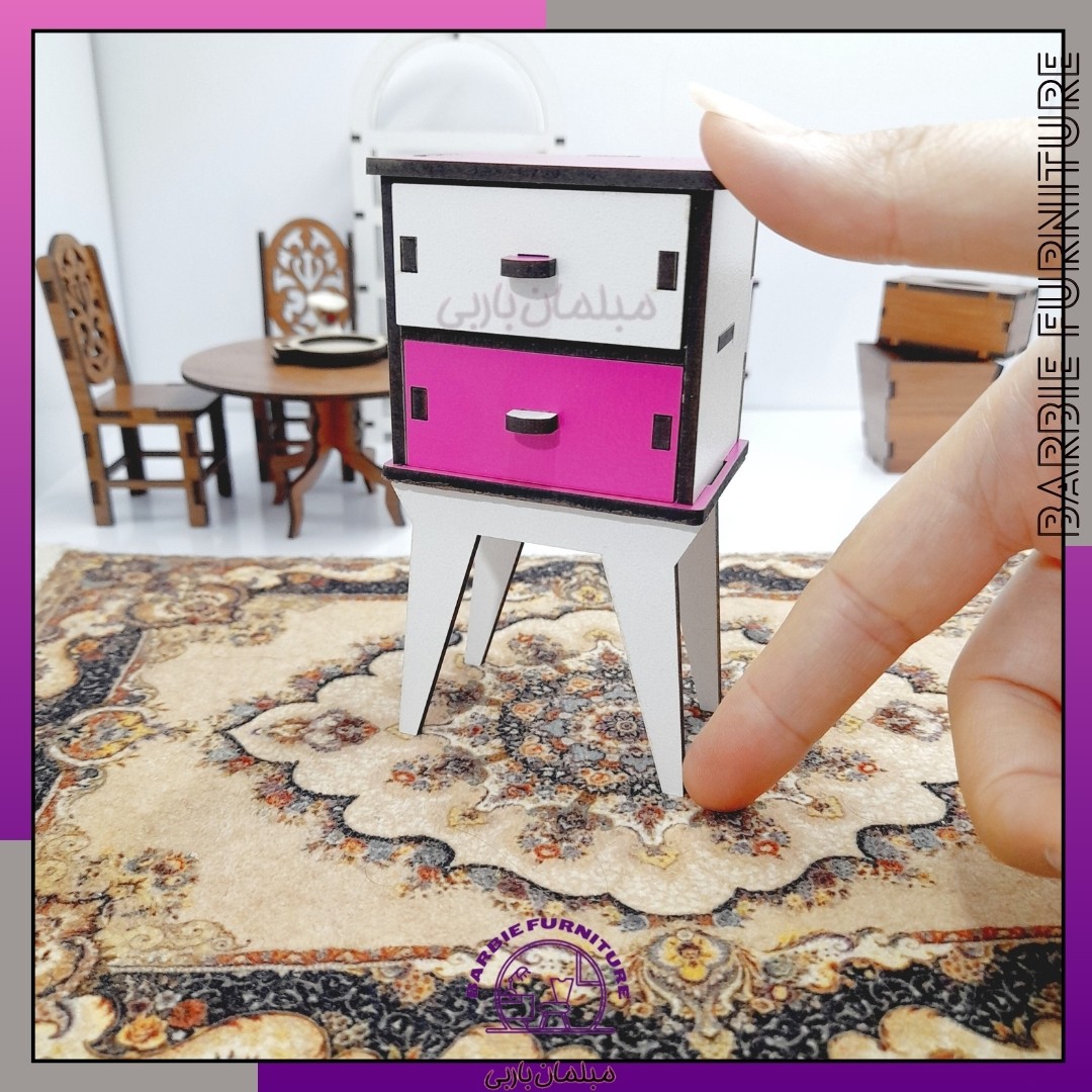 ماکت چوبی میز کنار سالنی عروسک مدل t23