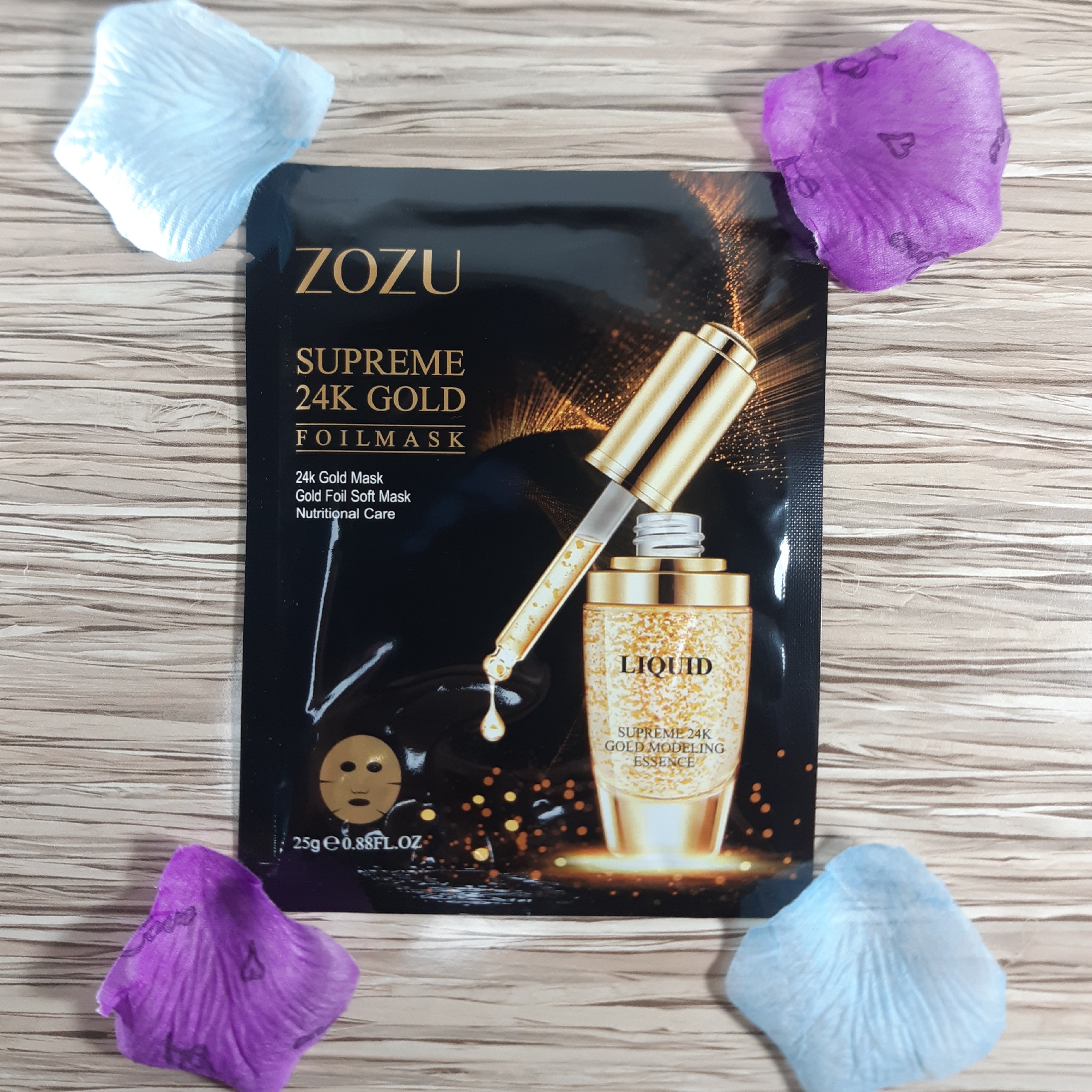 ماسک ورقه ای صورت طلا 24 عیار زوزو(آرایشی بهداشتی الماس)