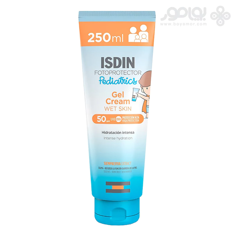 ژل کرم ضد آفتاب کودک ایزدین SPF50 مدل PEDIATRICS حجم 250 میل