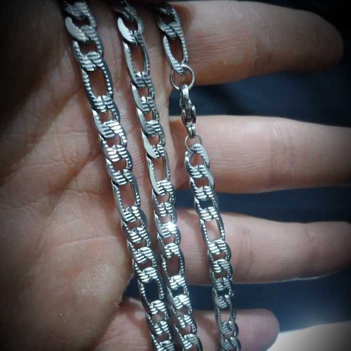 ست دستبند و گردنبند استیل رنگ ثابت طرح فیگارو