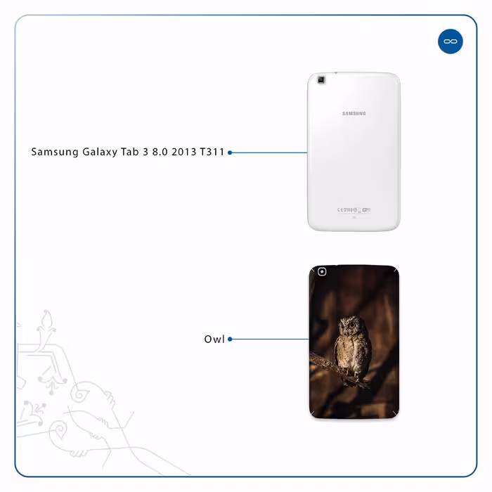 برچسب پوششی ماهوت مدل Owl مناسب برای تبلت سامسونگ Galaxy Tab 3 8.0 2013 T311