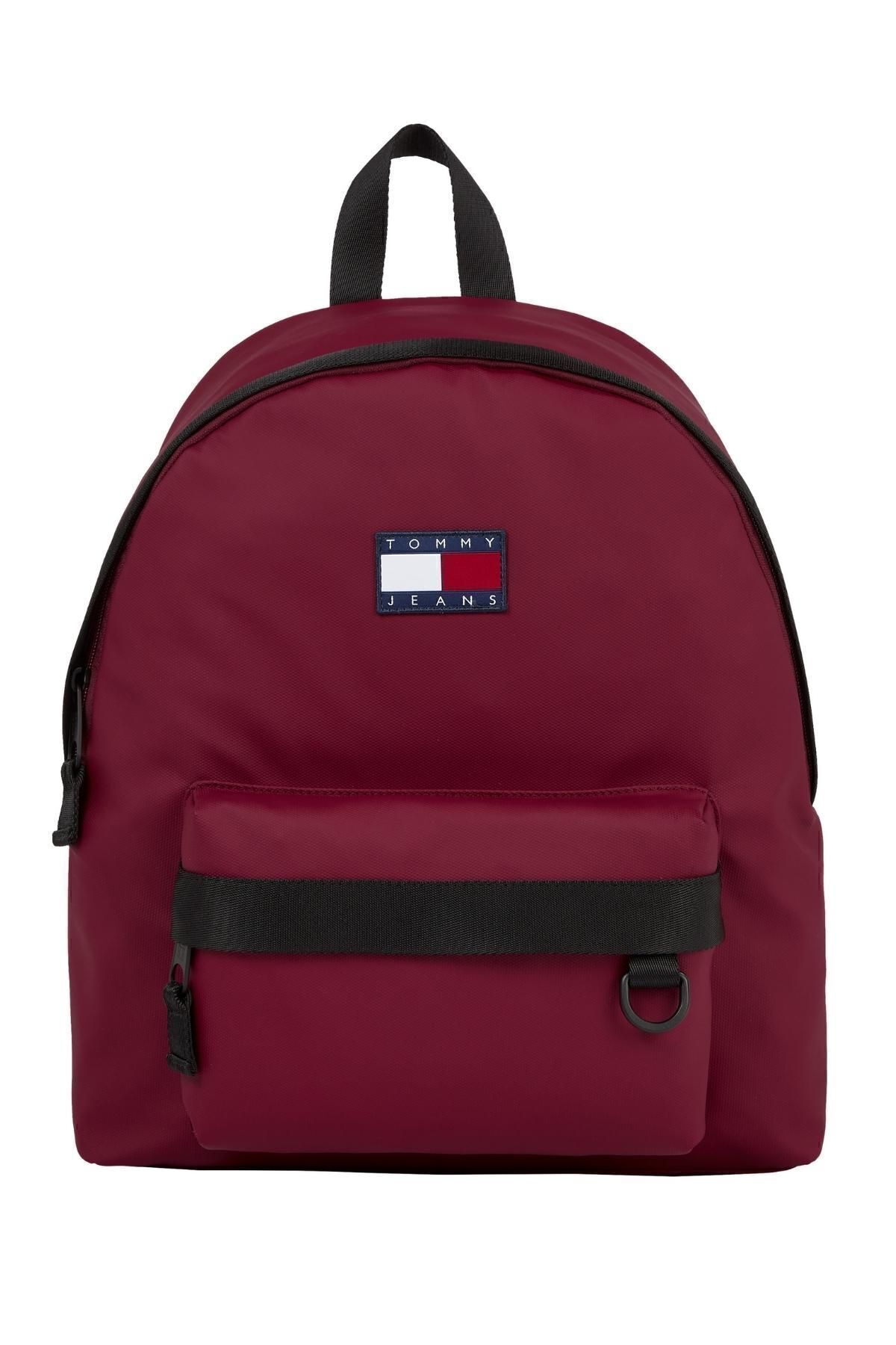 کوله پشتی قرمز مردانه و زنانه آرم مارک یونیسکس مناسب برای استفاده روزانه سوئیچ Zipper Switch AM0AM Tommy Hilfiger