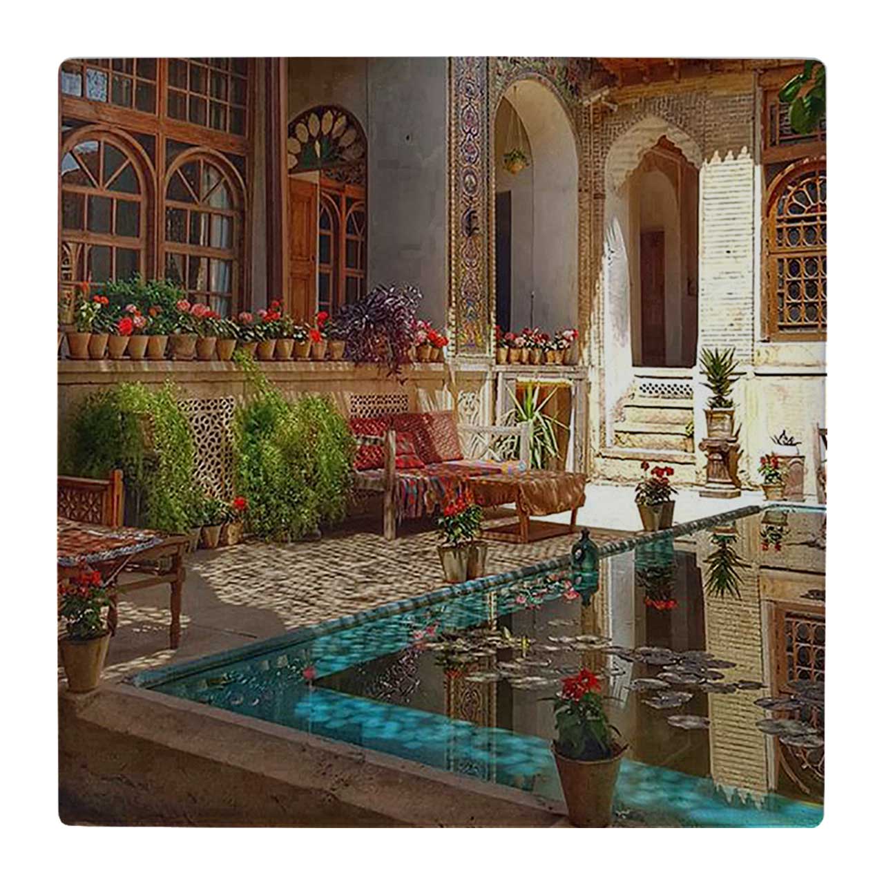 زیر لیوانی  طرح حوض و حیاط ایرانی کد    4818847_3659