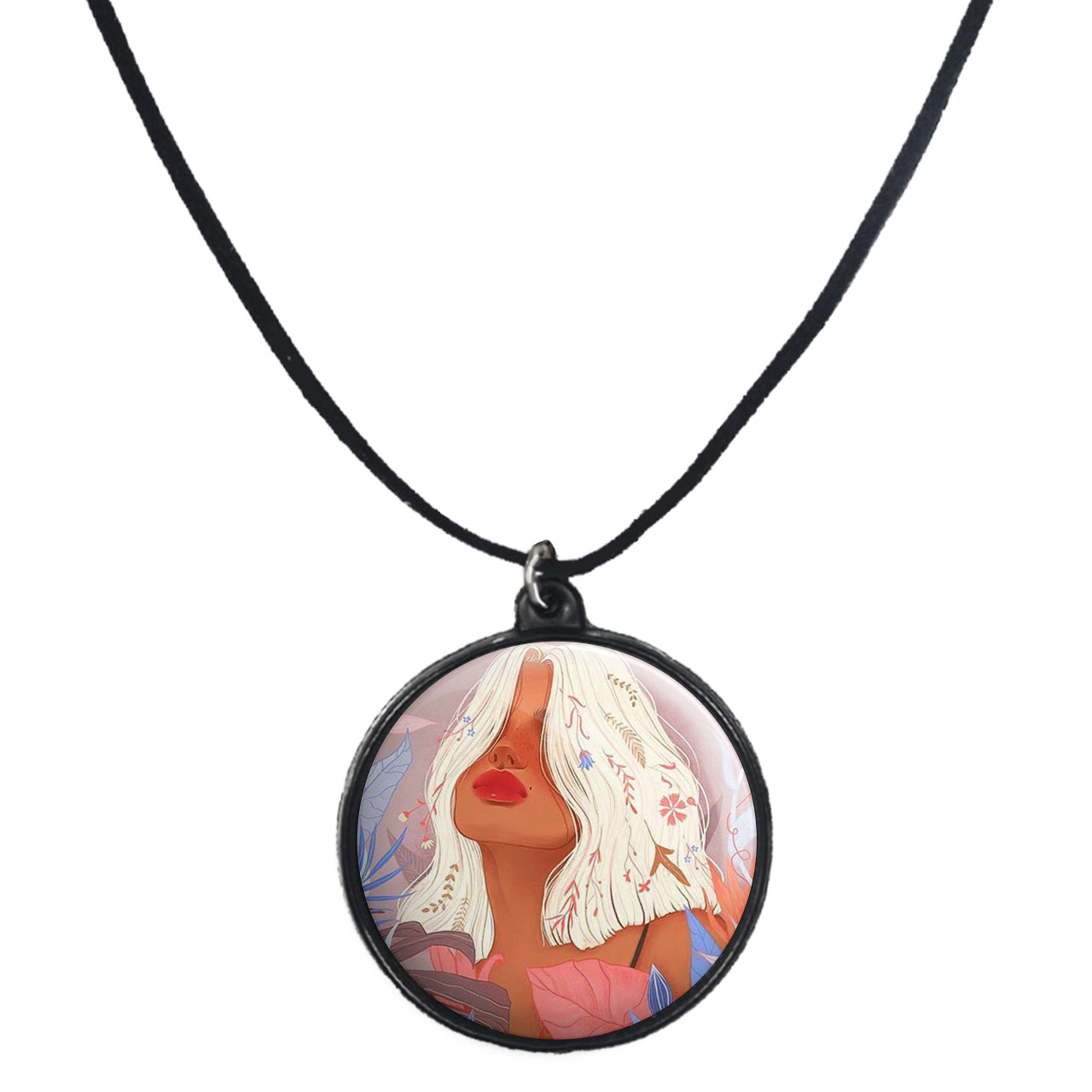 گردنبند پرمانه طرح دخترونه کد pmb.8511مدل دو طرفه 