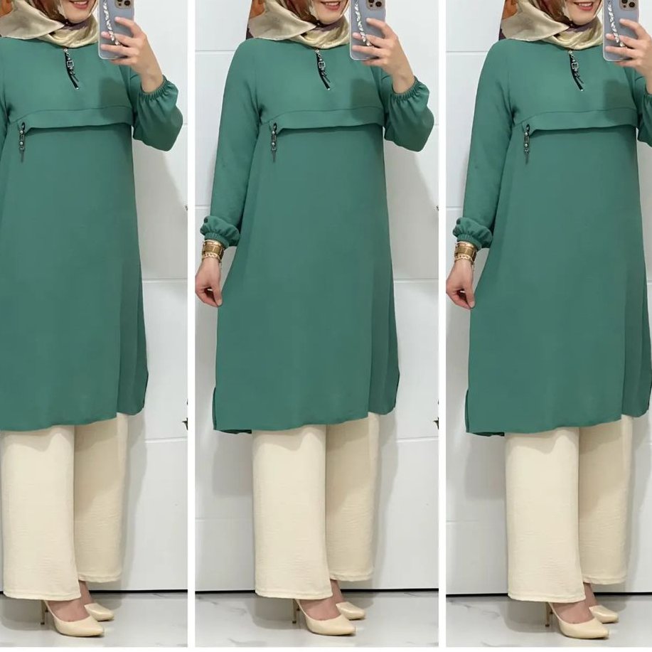 ست تونیک وشلوار زنجیردار