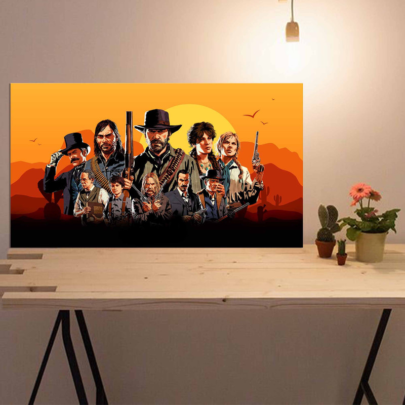 تابلو شاسی طرح بازی Red Dead Redemption- game کد33HZ | دنیای قاب