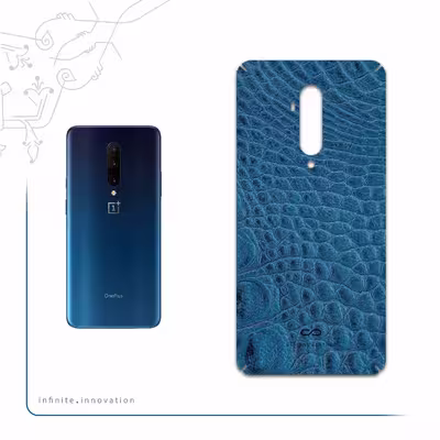 برچسب پوششی ماهوت مدل Blue-Crocodile-Leather مناسب برای گوشی موبایل وان پلاس 7T Pro