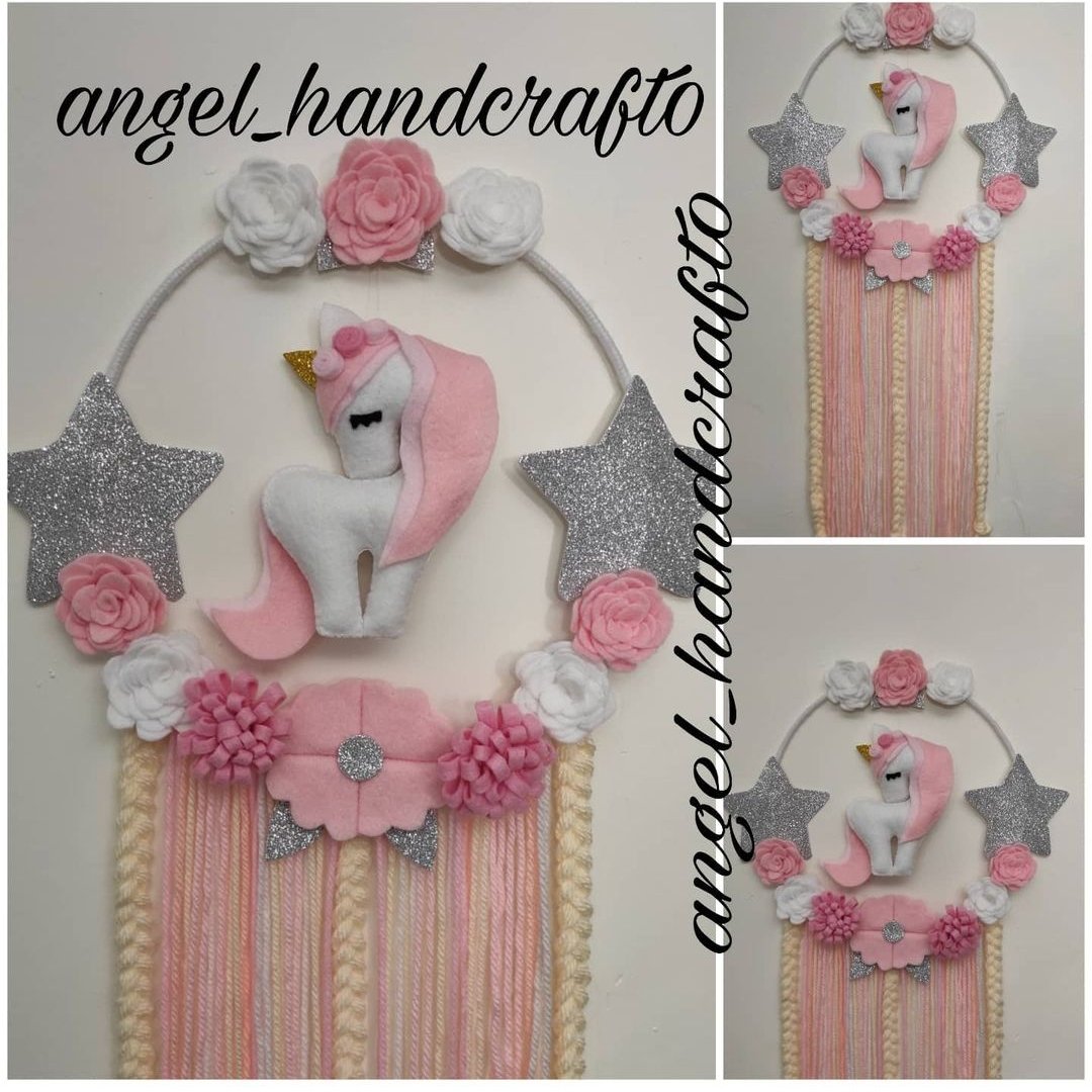 آویز  دیواری طرح یونیکورن  نمدی