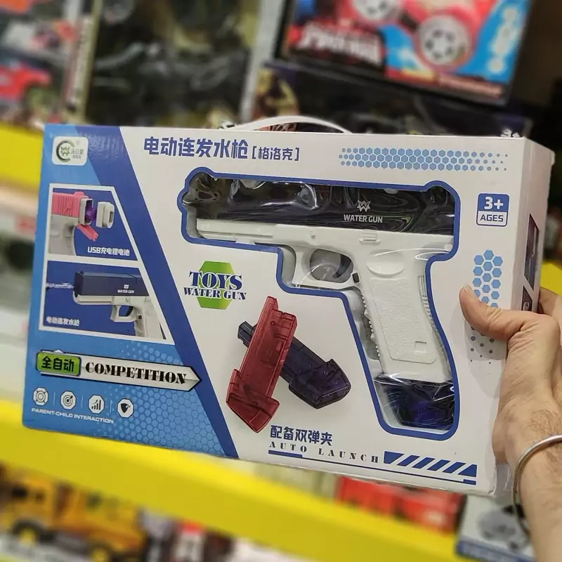 اسباب بازی تفنگ آبپاش شارژی خارجی اصل تفنگ آب پاش قدرتی شارژی