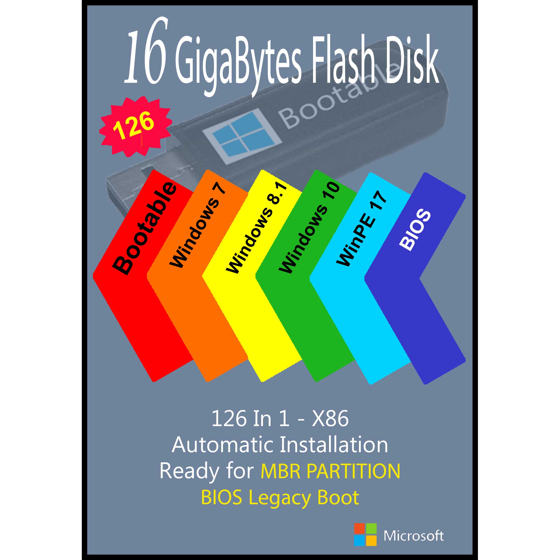 سیستم عامل Windows 7 8.1 10 - 126IN1 - X86 نشر مایکروسافت