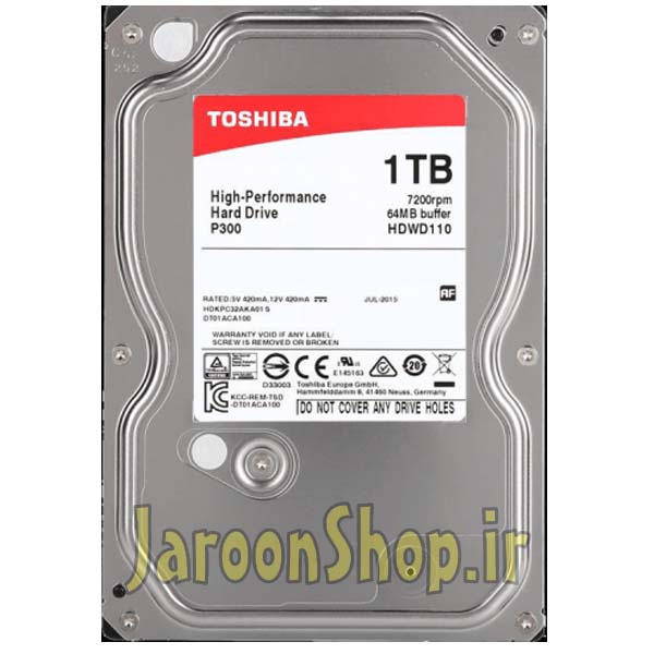 هارد اینترنال 1ترابایت Toshiba مدل P300 HDWD110