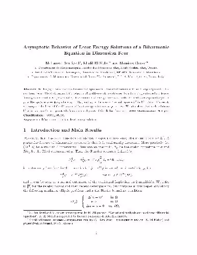 خرید و دانلود نسخه کامل کتاب Asymptotic behavior of least energy solutions of a biharmonic equation in dimension four