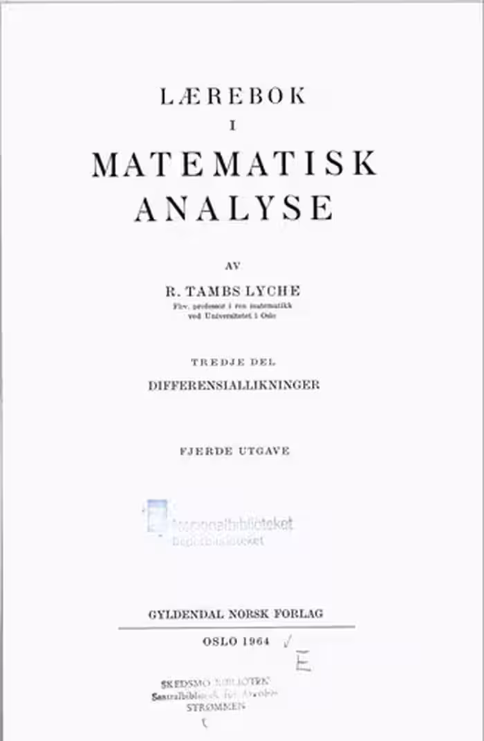 خرید و دانلود نسخه کامل کتاب Lærebok i matematisk analyse 3 : Differensialligninger