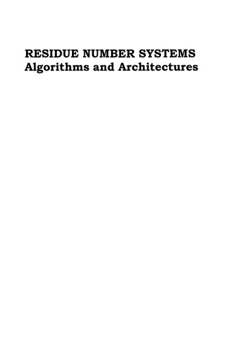 خرید و دانلود نسخه کامل کتاب Residue Number Systems: Algorithms and Architectures