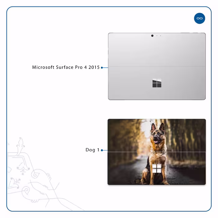 برچسب پوششی ماهوت مدل Dog-1 مناسب برای تبلت مایکروسافت Surface Pro 4 2015