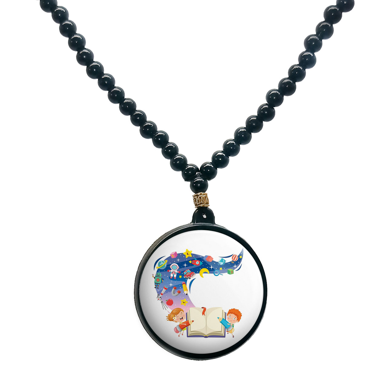 گردنبند پرمانه طرح جشن الفبا کد pmd.22613 مدل دو طرفه