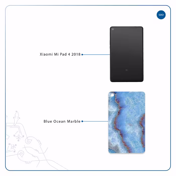 برچسب پوششی ماهوت مدل Blue Ocean Marble مناسب برای تبلت شیائومی Mi Pad 4 2018