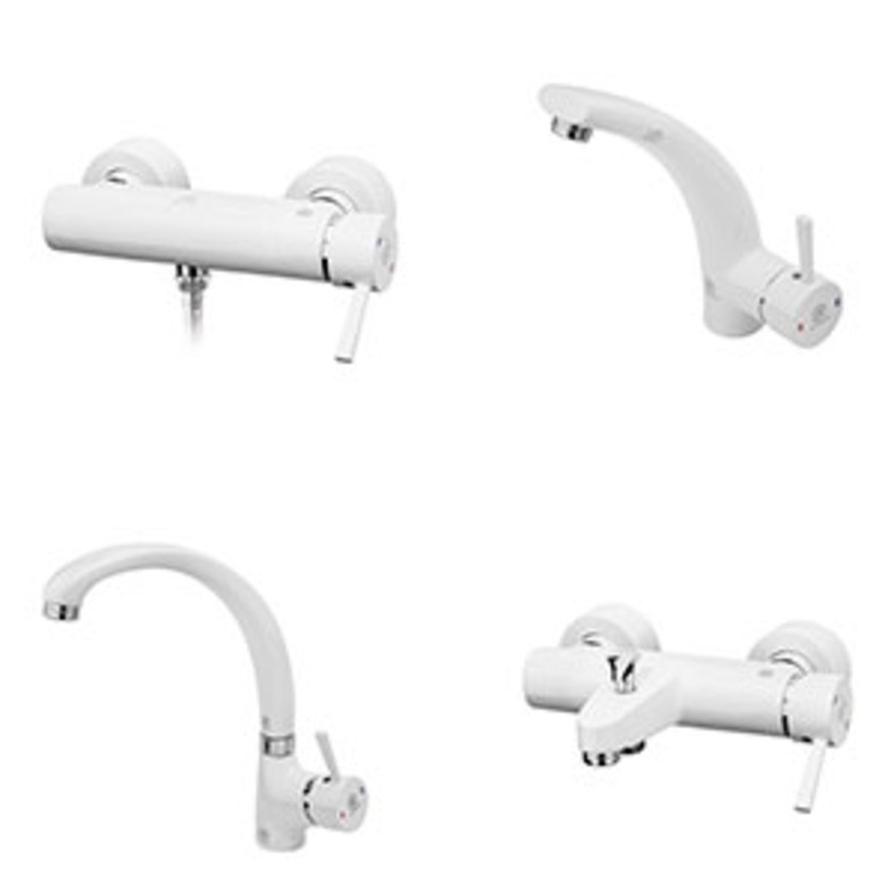 ست کامل شیرالات قهرمان مدل ارکیده سفید کروم (60 ماه گارانتی)