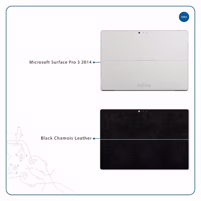 برچسب پوششی ماهوت مدل Black-Chamois-Leather مناسب برای تبلت مایکروسافت Surface Pro 3 2014