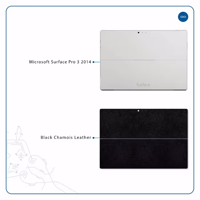 برچسب پوششی ماهوت مدل Black-Chamois-Leather مناسب برای تبلت مایکروسافت Surface Pro 3 2014