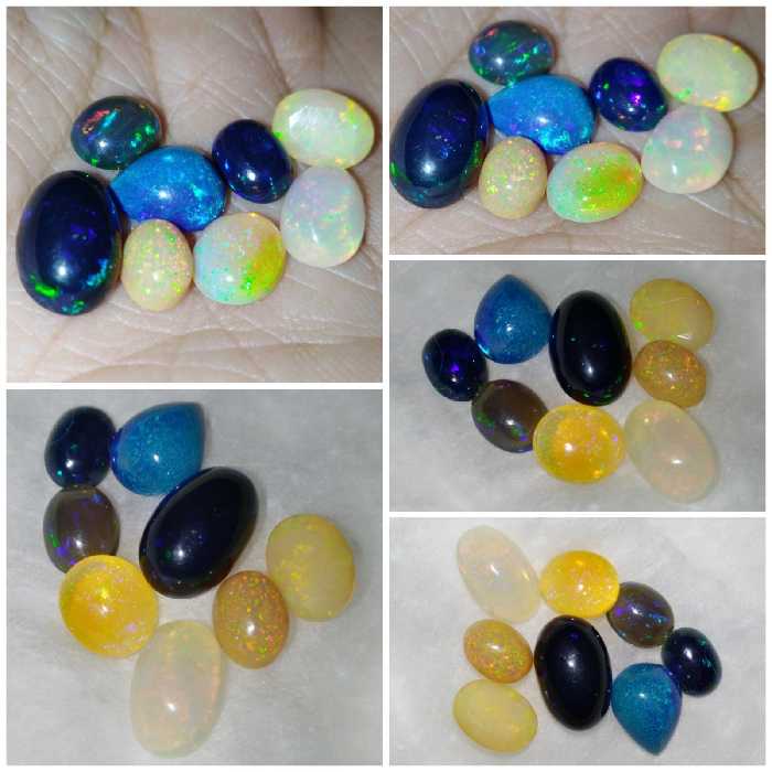 پک 8 عددی اپال طبیعی و معدنی ( استرالیا و اتیوپی ) ( 8 تا 13 میلیمتر )