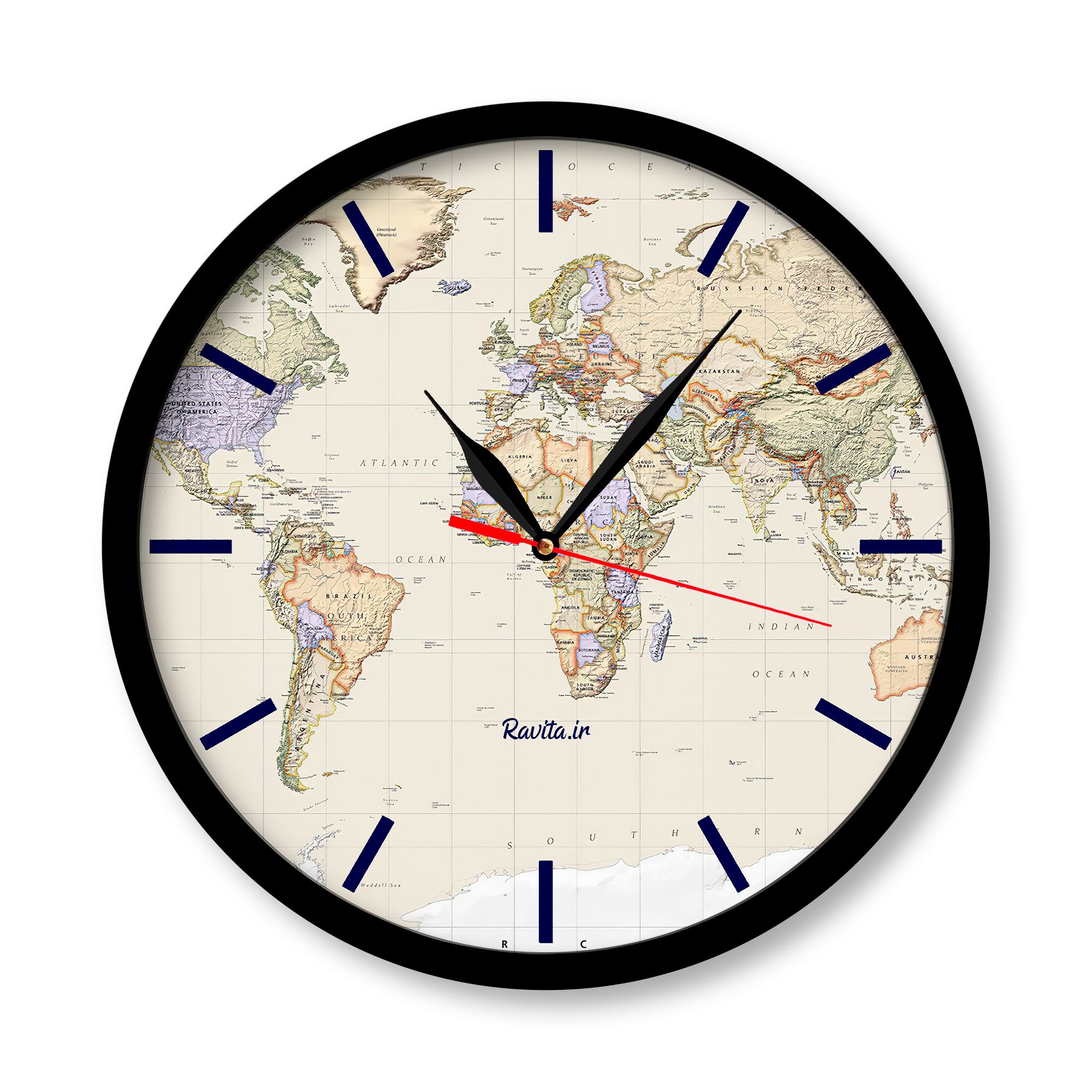 ساعت‌های دیواری راویتا طرح نقشه جهان 2007