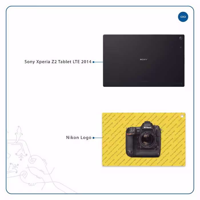 برچسب پوششی ماهوت مدل Nikon-Logo مناسب برای تبلت سونی Xperia Z2 Tablet LTE 2014