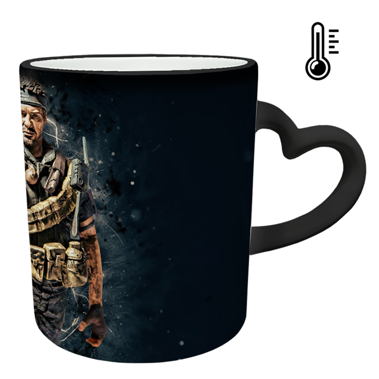 ماگ حرارتی مدل دسته قلبی طرح بازی کال آف دیوتی call of duty کد 16