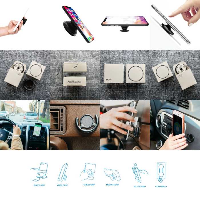 پایه نگهدارنده گوشی موبایل پاپ  سوکت آکام مدل APSC001946 به همراه پاپ کلیپ