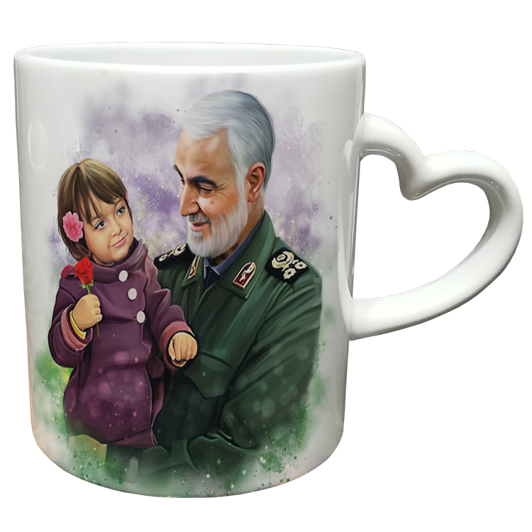 ماگ مدل دسته قلبی طرح سردار سلیمانی کد 96