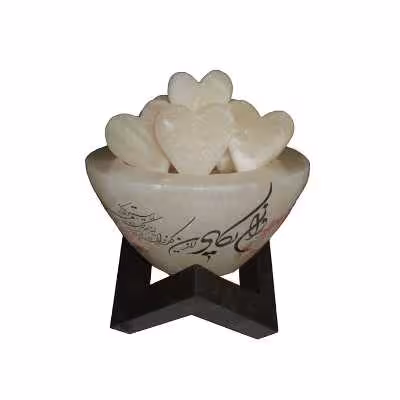 آباژور سنگ نمک مدل کاسه پایه دار طرح وان یکاد