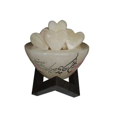 آباژور سنگ نمک مدل کاسه پایه دار طرح وان یکاد