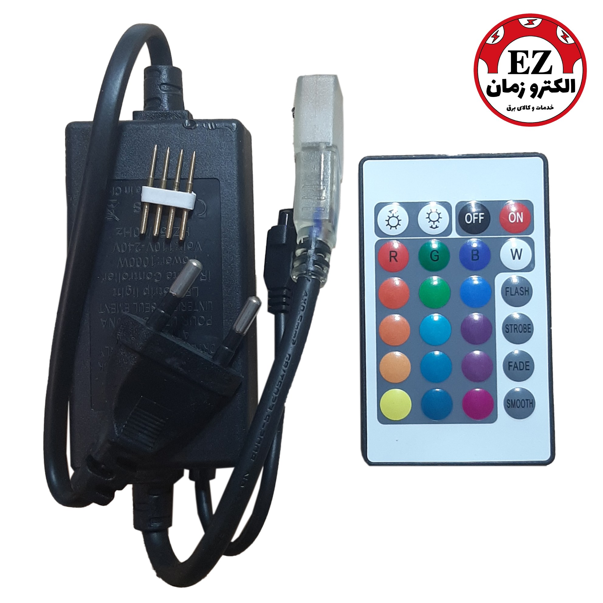 ریموت کنترل تخم مربعی (کد 24) ریسه RGB