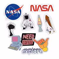 استیکر لپ تاپ و موبایل گوفی طرح فضا و ناسا مدل NASA کد 32 مجموعه 10 عددی