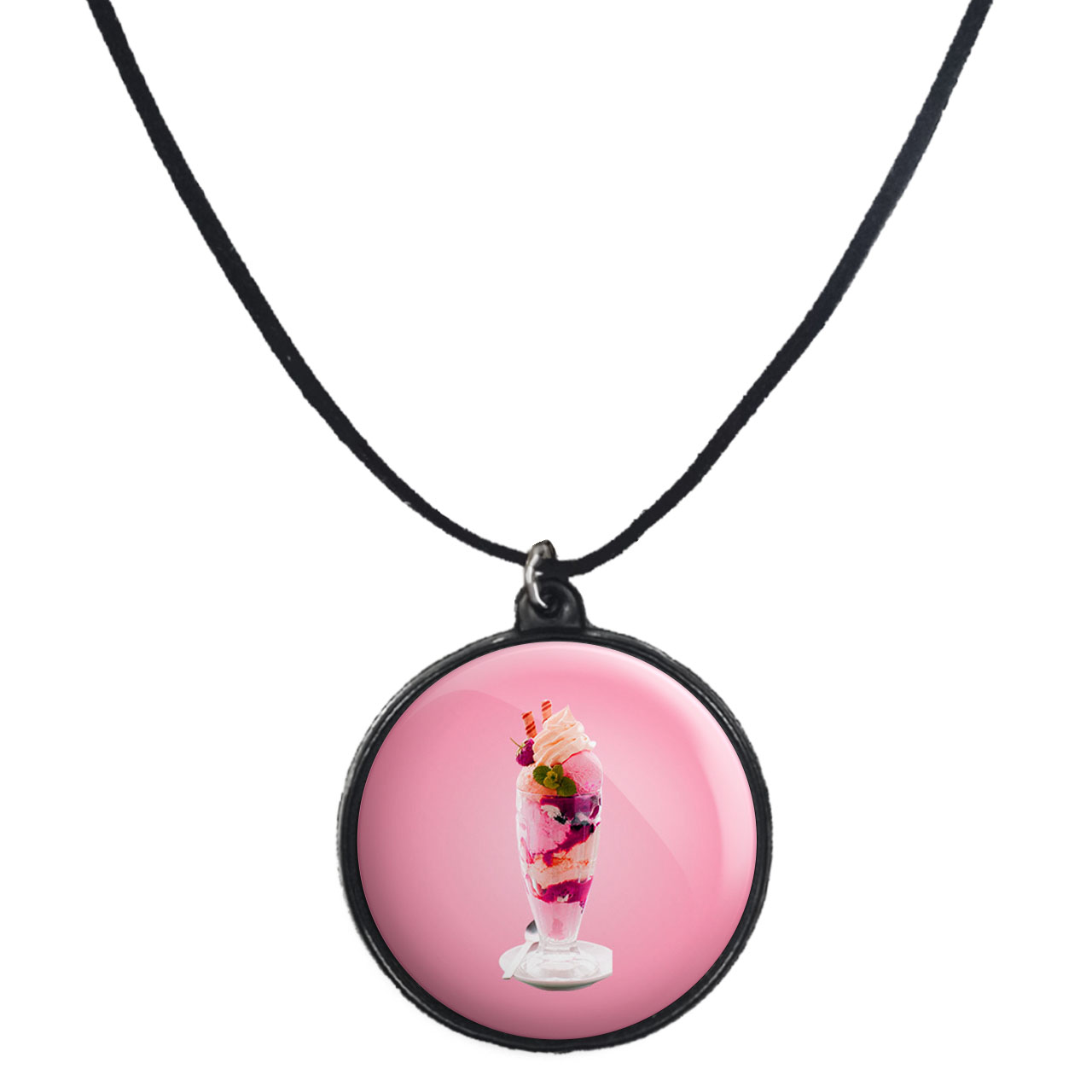 گردنبند پرمانه طرح بستنی کد pmb.29202مدل دو طرفه