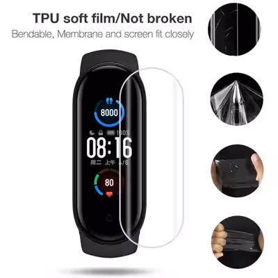 محافظ صفحه نمایش مدل M5 مناسب برای مچ بند شیائومی Mi Band 5 بسته ۲ عددی
