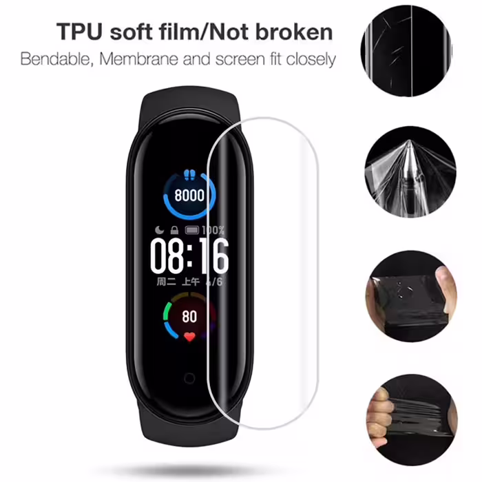 محافظ صفحه نمایش مدل M5 مناسب برای مچ بند شیائومی Mi Band 5 بسته ۲ عددی