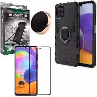 کاور ماموت مدل M-GHB-BNDL مناسب برای گوشی موبایل سامسونگ Galaxy A22 4G به همراه محافظ صفحه نمایش و پایه نگهدارنده آهنربایی