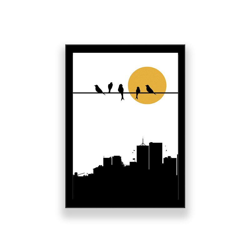 تابلو طرح آسمان شهر | دنیای قاب