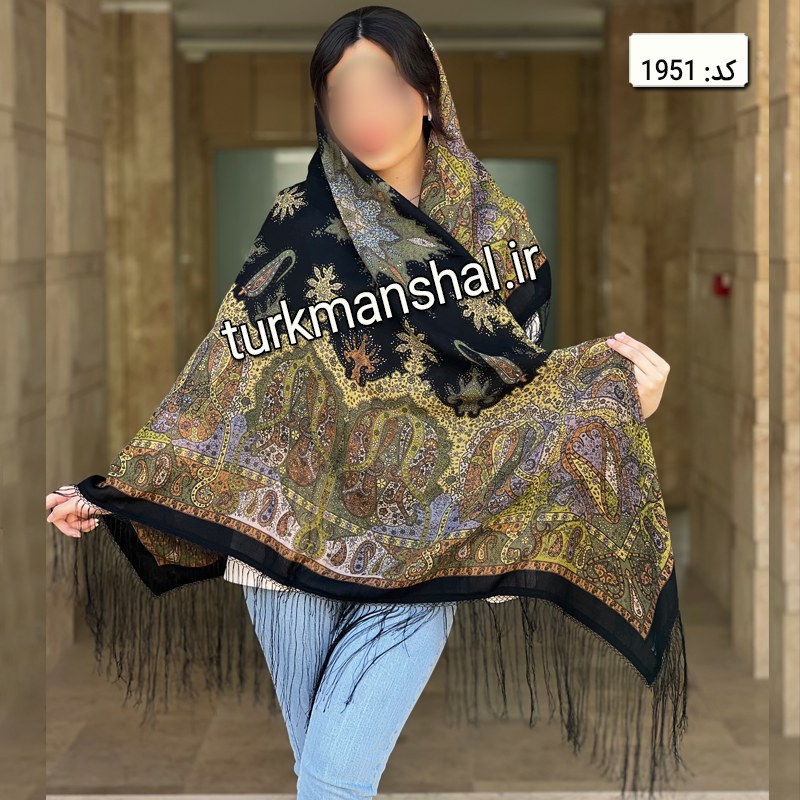 روسری ترکمن ابریشمی (ایتالیایی) کد 1951
