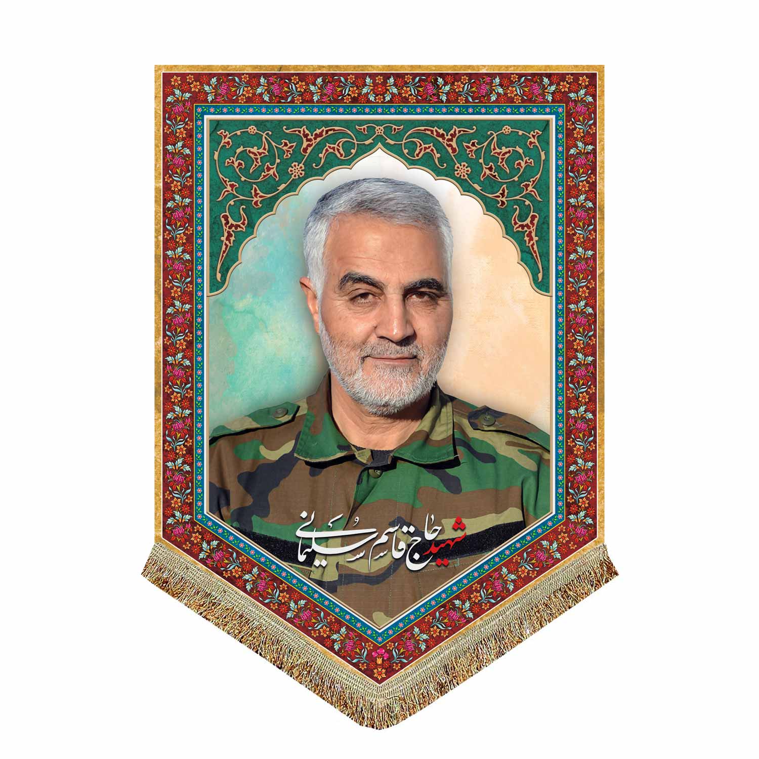 پرچم مدل مذهبی دفاع مقدس طرح مدافع حرم حاج قاسم سلیمانی