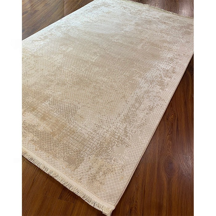 فرش فانتزی رنگ کرم کد 110 - بازرگانی 110