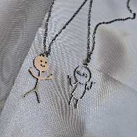 گردنبند ست دوستی مدل بد بوی و به من چه استیل رنگ ثابت 