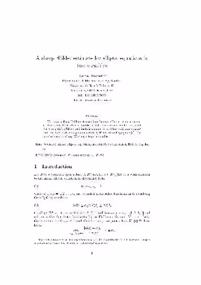 خرید و دانلود نسخه کامل کتاب A sharp Hölder estimate for elliptic equations in two variables