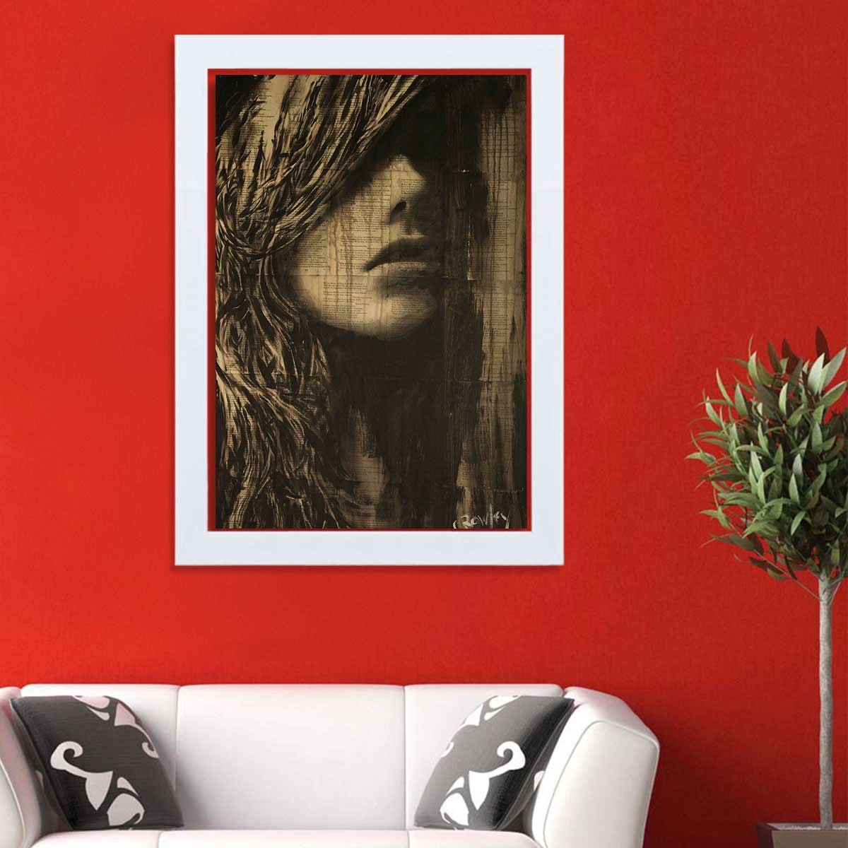 تابلو گالری استاربوی طرح پرتره دختر مدل هنری HL315