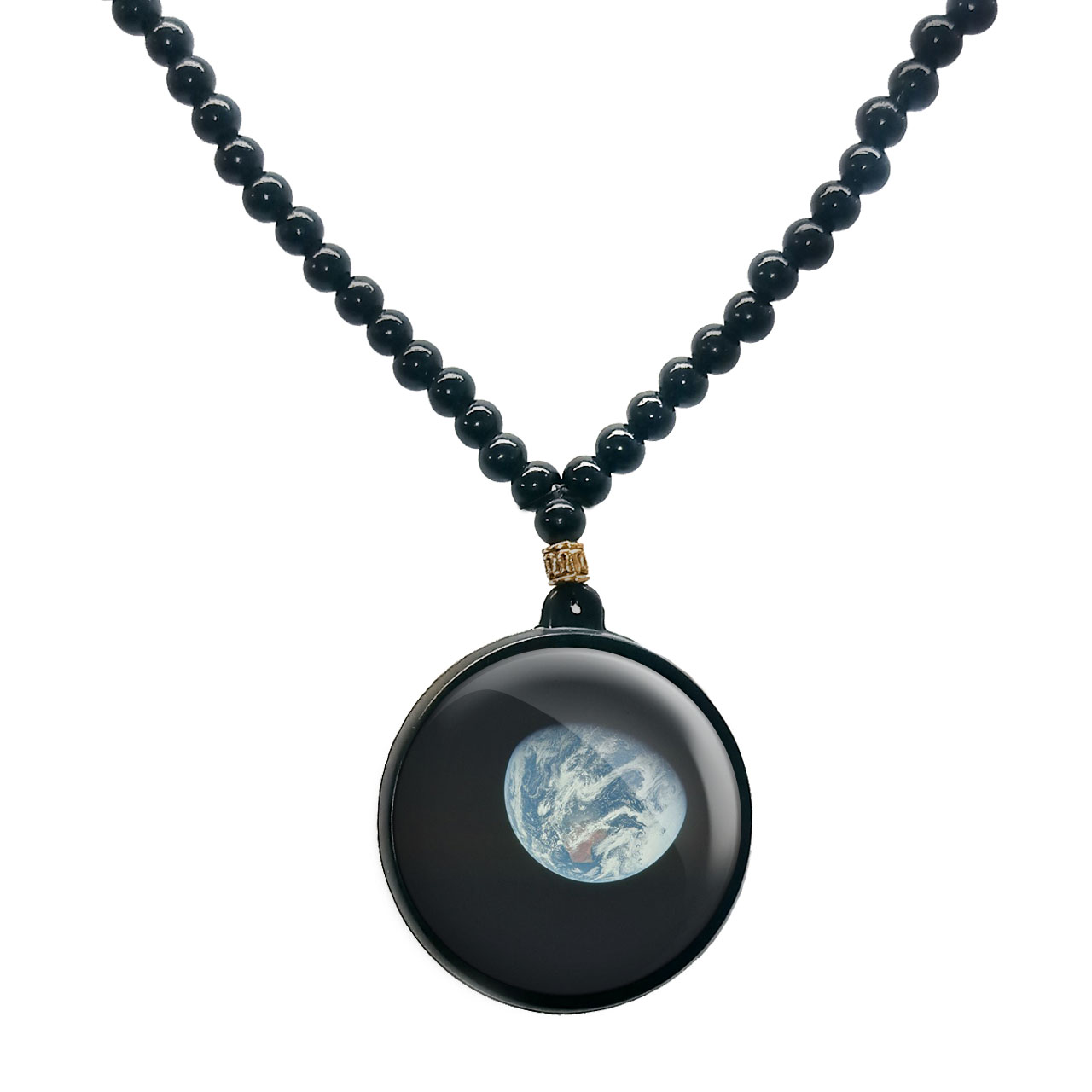 گردنبند پرمانه طرح زمین کد pmd.23502 مدل دو طرفه